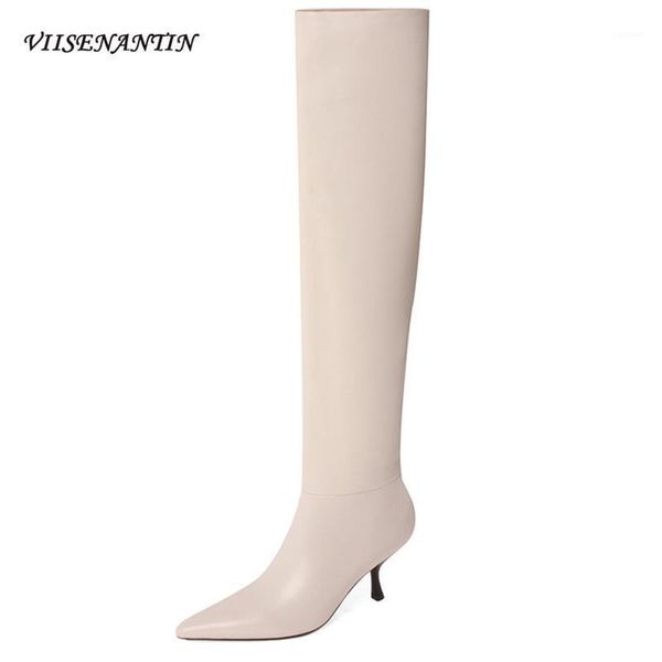 european american pointed toe stiletto high-tube autumn winter temperament beige pile boots women genuine leather black shoes1
european american pointed toe stiletto high-tube autumn winter temperament beige pile boots women genuine leather black shoes1