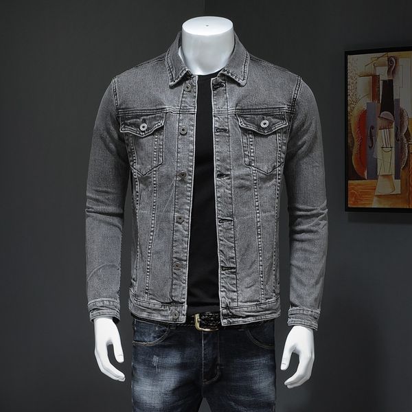 19 new boys denim jacket youth slim stretch solid color simple denim jacket h8811-p120, Black;brown
19 new boys denim jacket youth slim stretch solid color simple denim jacket h8811-p120, Black;brown