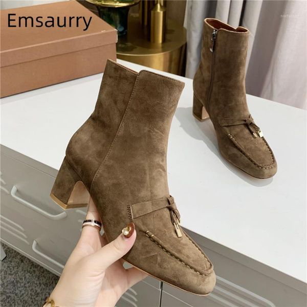 suede ankle boots women med heel square toe side zip sewing string metal decor winter boots woman1, Black
suede ankle boots women med heel square toe side zip sewing string metal decor winter boots woman1, Black