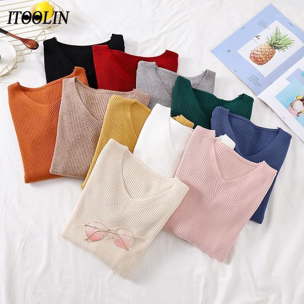 knitted sweater pullover women v neck long sleeve all-match skinny elastic thread basic shirt 2020 winter jumper pull femme1, White;black
knitted sweater pullover women v neck long sleeve all-match skinny elastic thread basic shirt 2020 winter jumper pull femme1, White;black