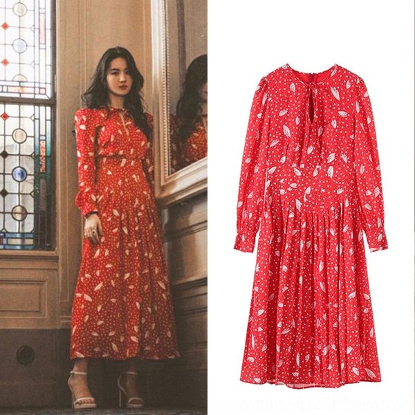 21awr chiffon yifei long red same chiffon lantern sleeve slim slim over knee long skirt floral liu skirt g0829 jvme6, Black;gray
21awr chiffon yifei long red same chiffon lantern sleeve slim slim over knee long skirt floral liu skirt g0829 jvme6, Black;gray