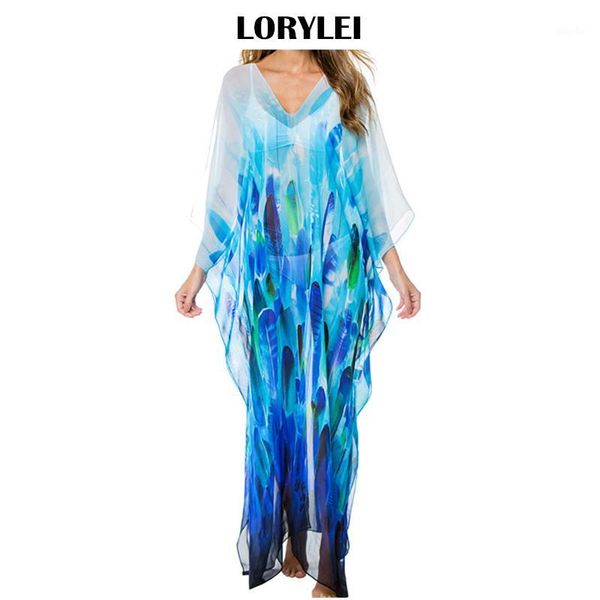 2020 blue bohemian feathers printed v-neck bats sleeve long summer beach dress chiffon tunic women beachwear robe de plage q8421, Black;gray
2020 blue bohemian feathers printed v-neck bats sleeve long summer beach dress chiffon tunic women beachwear robe de plage q8421, Black;gray