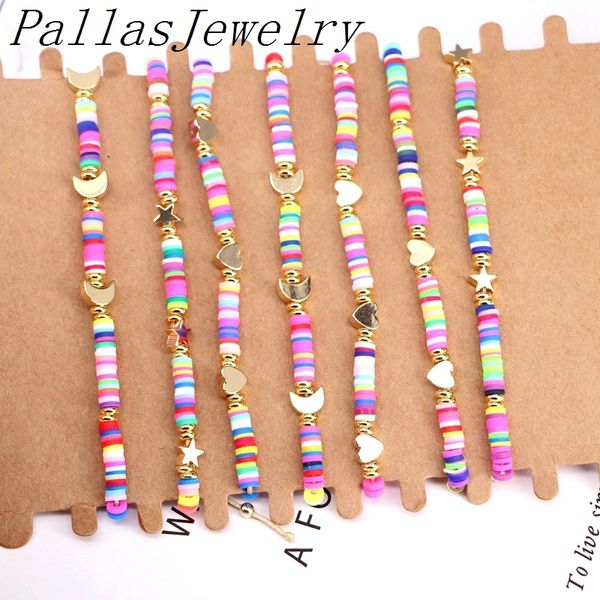 12pcs bohemian beads heishi bracelet gold heart moon star polymer clay disc adjustable bracelet 0930, Black
12pcs bohemian beads heishi bracelet gold heart moon star polymer clay disc adjustable bracelet 0930, Black