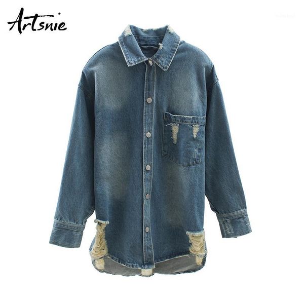 artsnie streetwear casual denim hole women jacket winter 2020 turn down collar long sleeve jeans coat female pockets blue jacket1, Black;brown
artsnie streetwear casual denim hole women jacket winter 2020 turn down collar long sleeve jeans coat female pockets blue jacket1, Black;brown