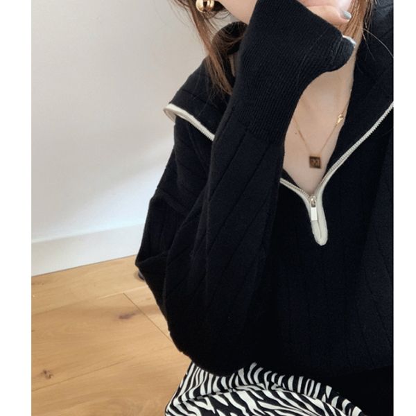 2021 new gola v camisola de malha preta feminina solta estilo coreano longa malhas 8tvo, White;black
2021 new gola v camisola de malha preta feminina solta estilo coreano longa malhas 8tvo, White;black