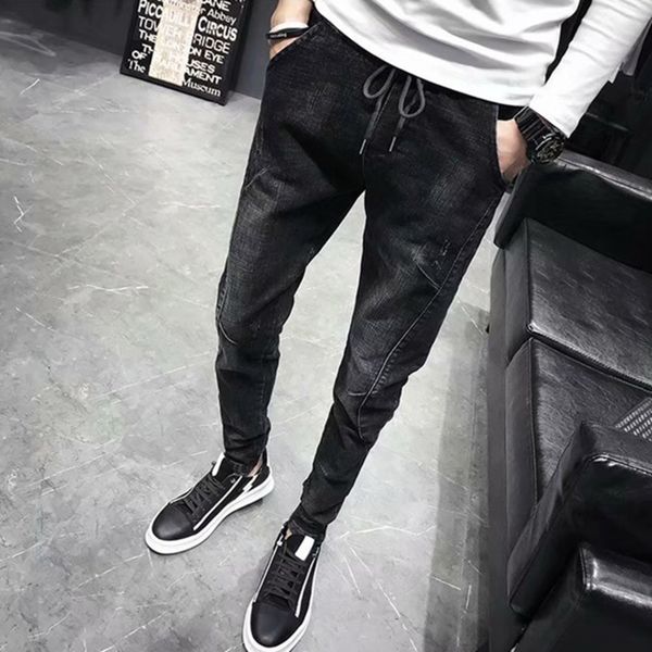 men slim spring and and jeans autumn new men's jeans men's feet elastic pants hojrn, Blue 
men slim spring and and jeans autumn new men's jeans men's feet elastic pants hojrn, Blue