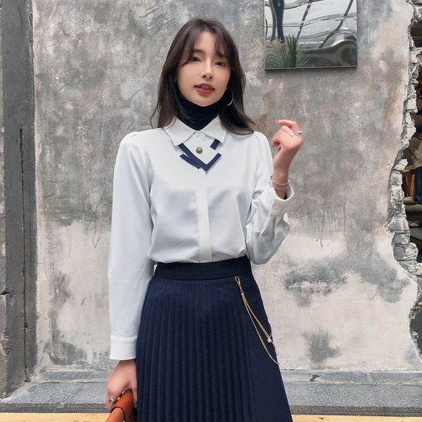 2021 new fashion women's long sleeve shirts white shirt british office style lady dnyt
2021 new fashion women's long sleeve shirts white shirt british office style lady dnyt