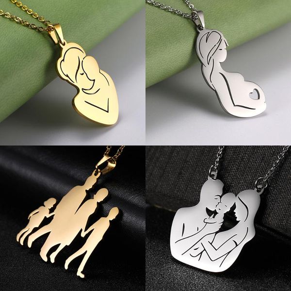 dawapara fashion stainless steel jewlery warm home family figure pendant necklaces gift for mother, Silver
dawapara fashion stainless steel jewlery warm home family figure pendant necklaces gift for mother, Silver