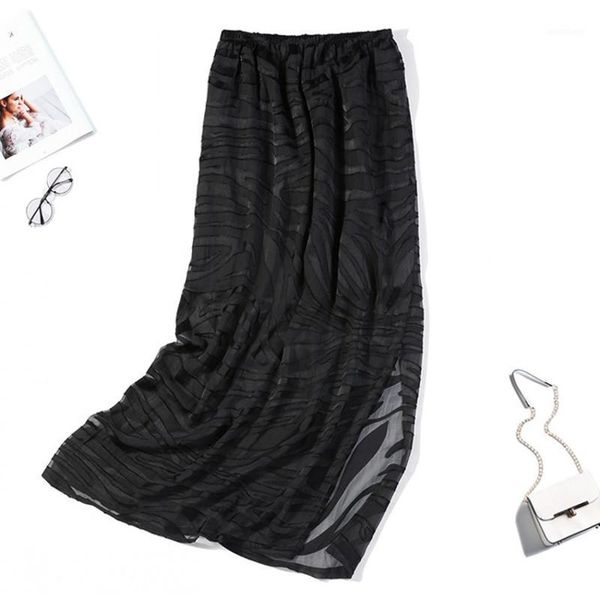 women's 100% silk burnt-out fabric slim type maxi skirt two-layer long skirt summer beach jn4641, Black
women's 100% silk burnt-out fabric slim type maxi skirt two-layer long skirt summer beach jn4641, Black