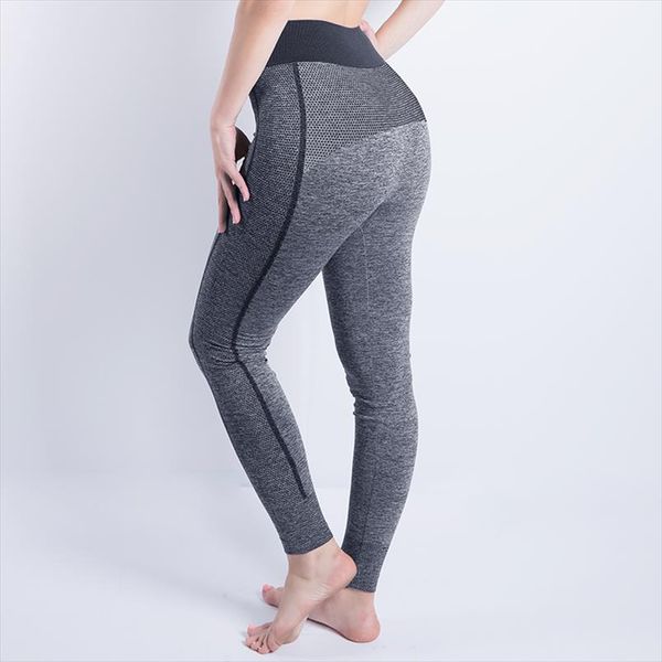 

new women high waist elastic wicking force exercise female elastic fitness pants slim trousers cropped leggings, Black