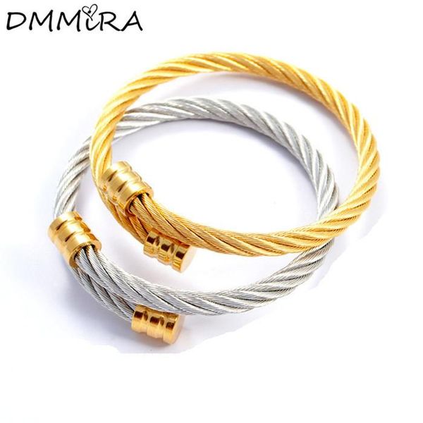 fashion punk cable bracelet color plated gold stainless steel clasp twisted cable wire cuff bracelets pulseras jewelry, Black
fashion punk cable bracelet color plated gold stainless steel clasp twisted cable wire cuff bracelets pulseras jewelry, Black