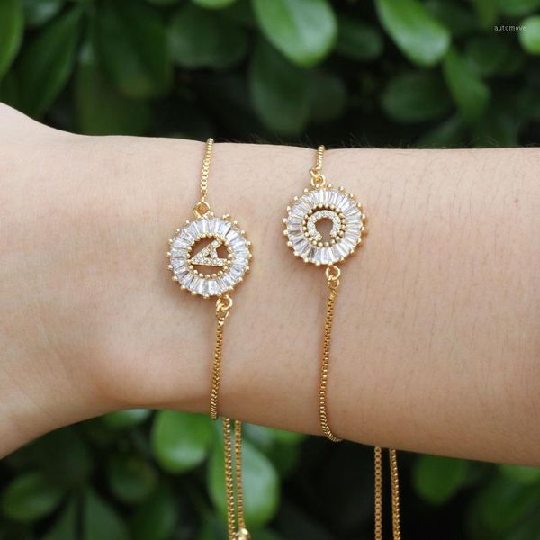 new trendy women a-z initial copper pave setting cubic zircon letter charm bracelets adjustable chain for lovers jewelry gift1, Golden;silver
new trendy women a-z initial copper pave setting cubic zircon letter charm bracelets adjustable chain for lovers jewelry gift1, Golden;silver