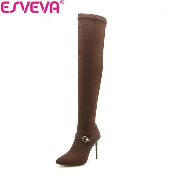 boots esveva 2021 women over the knee thin heels pointed toe autumn sewing high shoes flock woman size 34-431, Black
boots esveva 2021 women over the knee thin heels pointed toe autumn sewing high shoes flock woman size 34-431, Black