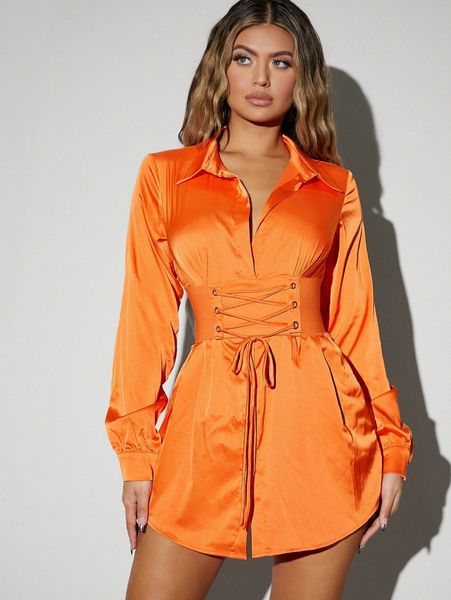 corset lace up belted velvet shirt dress 01kq#, Black;gray
corset lace up belted velvet shirt dress 01kq#, Black;gray