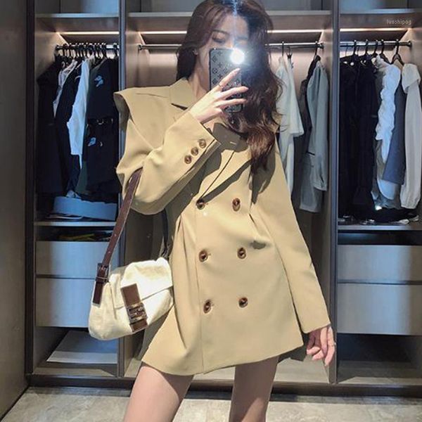 new autumn winter women casual double breasted blazers coat with shoulder pads female fashion french office lady work outwears1, White;black
new autumn winter women casual double breasted blazers coat with shoulder pads female fashion french office lady work outwears1, White;black