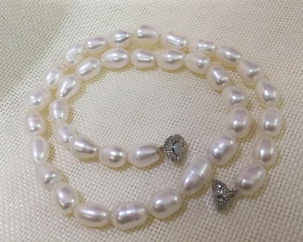 7-8mm white oval rice pearl necklace shining magnet clasp 35cm 43cm 14'' 17'' freshwater pearl women jewelry, Golden;silver
7-8mm white oval rice pearl necklace shining magnet clasp 35cm 43cm 14'' 17'' freshwater pearl women jewelry, Golden;silver