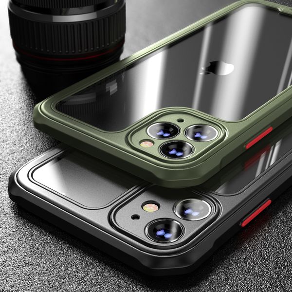 armor bumper anti shock silicon phone cases for iphone 13 12 11pro max xr xs x 8 7 plus transparent shockproof airbag back cover