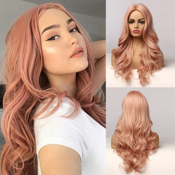lans long wave pink synthetic hair wigs middle part natural wavy heat resistant wigs for afro women cosplay party fashion wigs, Black
lans long wave pink synthetic hair wigs middle part natural wavy heat resistant wigs for afro women cosplay party fashion wigs, Black