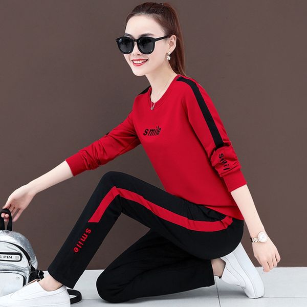 early spring foreign style sports leisure suit women's korean fashion brand pullover long sleeve sweater two pullover sportswear sports, Gray
early spring foreign style sports leisure suit women's korean fashion brand pullover long sleeve sweater two pullover sportswear sports, Gray