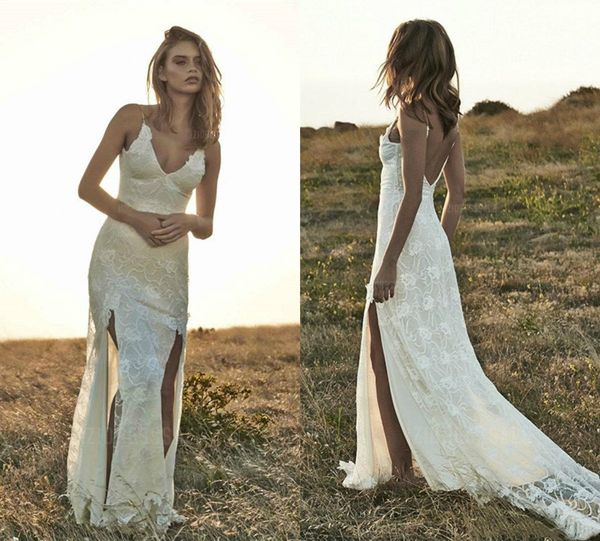 high split beach wedding dress spaghetti straps bohemian lace 2021 fashion design boho bridal gown robes de mariée, White
high split beach wedding dress spaghetti straps bohemian lace 2021 fashion design boho bridal gown robes de mariée, White