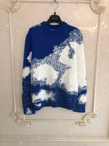 2020 new ladies fashion long sleeve casual blue sky white cloud sweater 10171, White;black
2020 new ladies fashion long sleeve casual blue sky white cloud sweater 10171, White;black