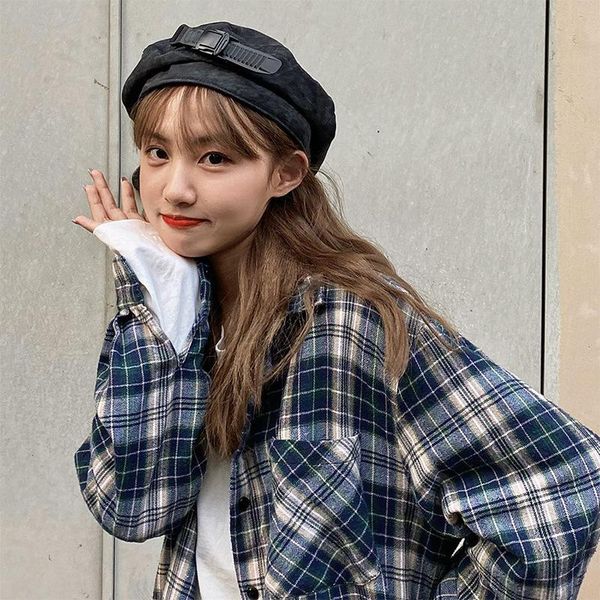 retro plaid beret fashion women autumn winter hats reversible british style painter forward hat front-back wear octagonal gorras, Blue;gray
retro plaid beret fashion women autumn winter hats reversible british style painter forward hat front-back wear octagonal gorras, Blue;gray