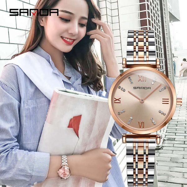 fashion sanda women's new trend watch simple diamond inlaid roman scale women's steel belt waterproof fashion quartz watch, Slivery;brown
fashion sanda women's new trend watch simple diamond inlaid roman scale women's steel belt waterproof fashion quartz watch, Slivery;brown
