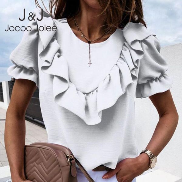 jocoo jolee elegant solid o neck office work shirts summer puff sleeve ruffles cute blouse casual loose beach blouse blusas1, White
jocoo jolee elegant solid o neck office work shirts summer puff sleeve ruffles cute blouse casual loose beach blouse blusas1, White