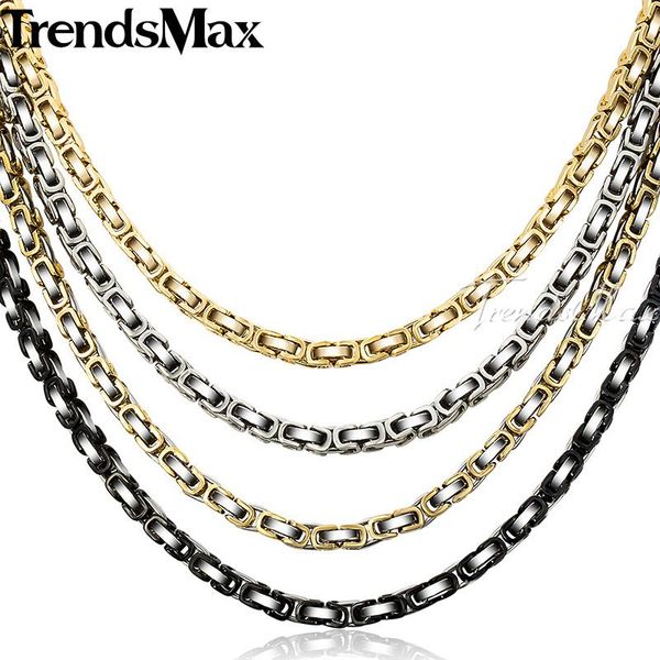 trendsmax 5mm mens necklace gold silver black color byzantine box chain stainless steel jewelry knm15
trendsmax 5mm mens necklace gold silver black color byzantine box chain stainless steel jewelry knm15