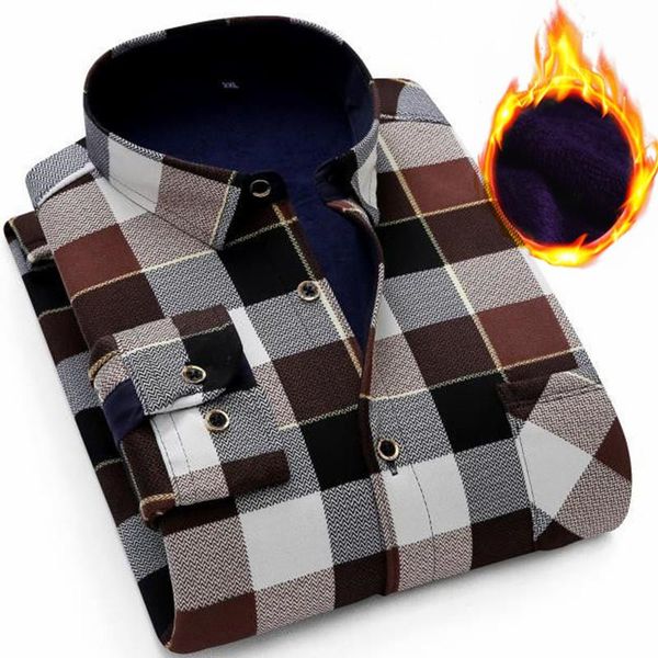 fashion casual plaid velvet dress shirt for men casual long sleeve winter warm fleece soft flannel lining shirts asian size 5xl, White;black
fashion casual plaid velvet dress shirt for men casual long sleeve winter warm fleece soft flannel lining shirts asian size 5xl, White;black