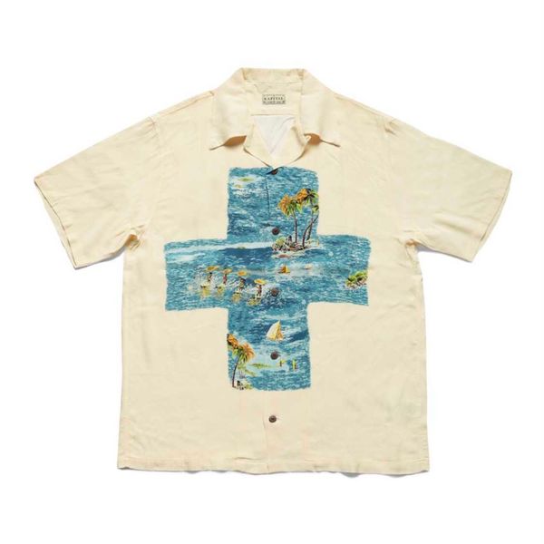 men's casual shirts 21ss kapital hirata hoshiro rayon hawaiian men's and women's surf cross print short sleeve shirt, White;black
men's casual shirts 21ss kapital hirata hoshiro rayon hawaiian men's and women's surf cross print short sleeve shirt, White;black