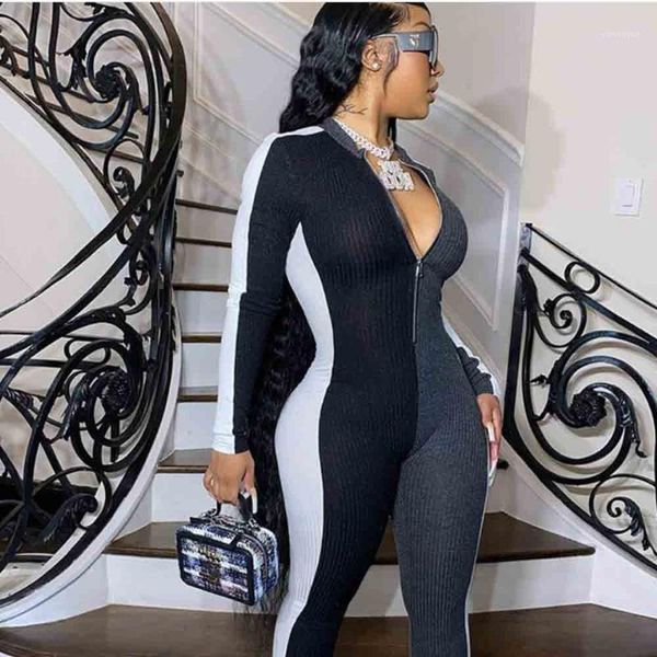 ribbed jersey patchwork jumpsuits 2020 women autumn rompers casual high waist stretchy sportswear female slim outfits1, Black;white
ribbed jersey patchwork jumpsuits 2020 women autumn rompers casual high waist stretchy sportswear female slim outfits1, Black;white