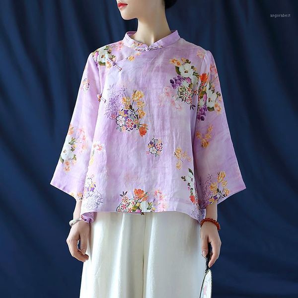 women loose print ramie chinese style blouse ladies vintage stand collar elegant floral shirt female 2020 summer blouses1, White
women loose print ramie chinese style blouse ladies vintage stand collar elegant floral shirt female 2020 summer blouses1, White