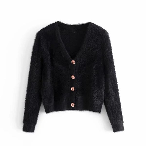 2021 new women black fuzzy knitted cardigan woman fall v neck long sleeve cropped cardigans fluffy sweater wksk, White;black
2021 new women black fuzzy knitted cardigan woman fall v neck long sleeve cropped cardigans fluffy sweater wksk, White;black
