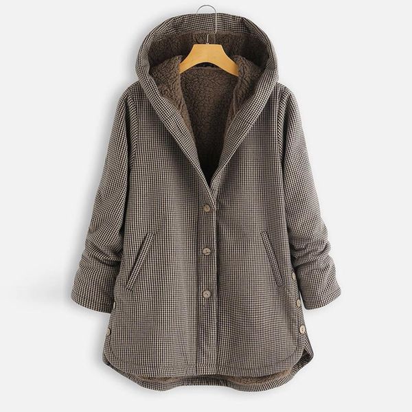 women coat winter warm outwear lattice print hooded pockets vintage oversize female coats women's casual outwear plus size1, Black;brown
women coat winter warm outwear lattice print hooded pockets vintage oversize female coats women's casual outwear plus size1, Black;brown