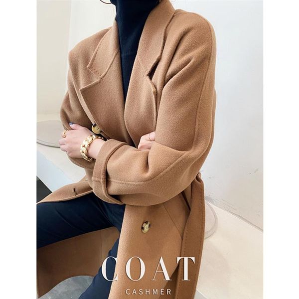 wool overcoat, double-sided overcoat, loose belt, casual women's clothing, mid long warm and casual in autumn and winter, Black
wool overcoat, double-sided overcoat, loose belt, casual women's clothing, mid long warm and casual in autumn and winter, Black