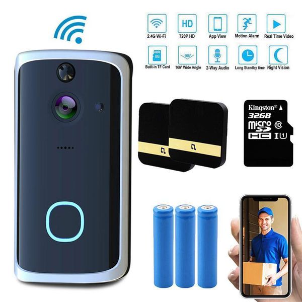doorbells wifi video doorbell camera security with two-way talk, night vision, built-in sd card slot motion detector1
doorbells wifi video doorbell camera security with two-way talk, night vision, built-in sd card slot motion detector1