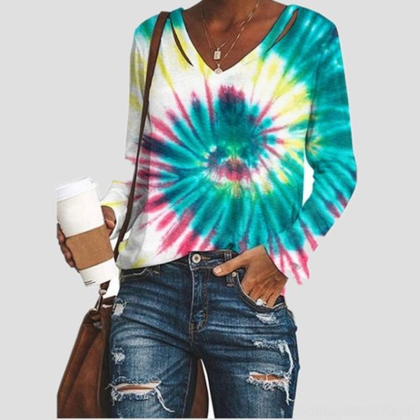 p2hti autumn new t-shirt winter 2020 printed women's v-neck tie dye coat long zpttp loose t-shirt sleeve, White
p2hti autumn new t-shirt winter 2020 printed women's v-neck tie dye coat long zpttp loose t-shirt sleeve, White