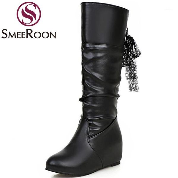 smeeroon 2020 height increasing winter boots for women campus mid calf boots round toe slip on simple riband ladies shoes1, Black
smeeroon 2020 height increasing winter boots for women campus mid calf boots round toe slip on simple riband ladies shoes1, Black