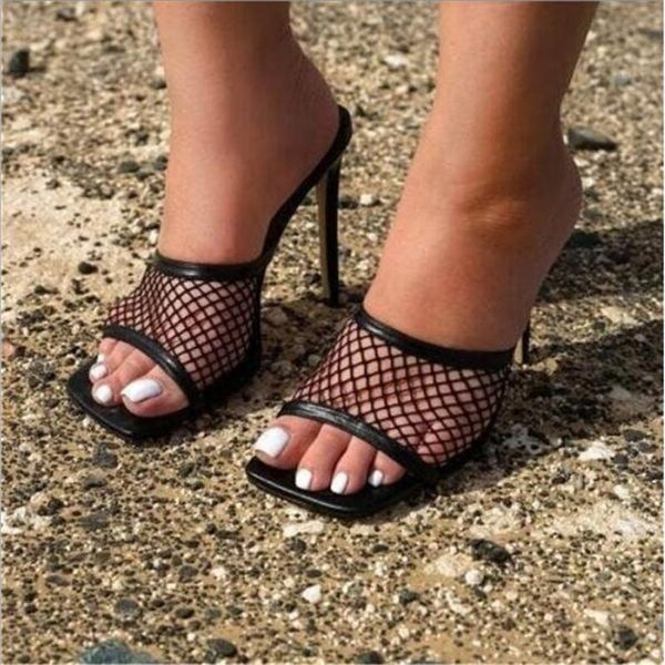 summersquare head mesh women slippers sandals pu peep toe thin high heel slip on sandals women slides lady party shoes42, Black
summersquare head mesh women slippers sandals pu peep toe thin high heel slip on sandals women slides lady party shoes42, Black