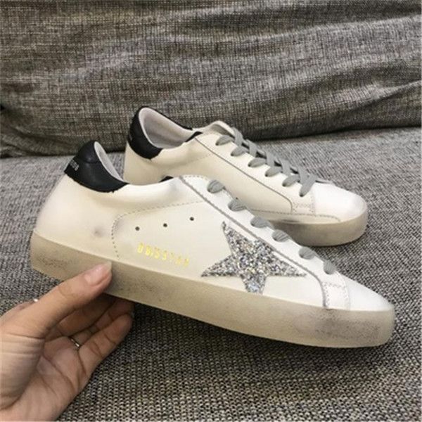 

2021 italy deluxe golden sequin classic white do-old dirty shoes goose sneakers superstar man and women sport outdoor shoes dx, Black