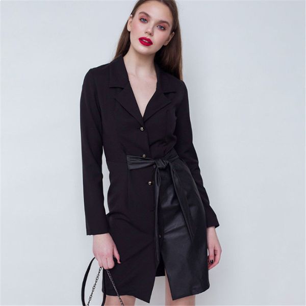 2021 new feminino cinto de couro do plutnio retalhos vestido das senhoras manga longa decote em v workwear escritrio moda t2va, Black;gray
2021 new feminino cinto de couro do plutnio retalhos vestido das senhoras manga longa decote em v workwear escritrio moda t2va, Black;gray