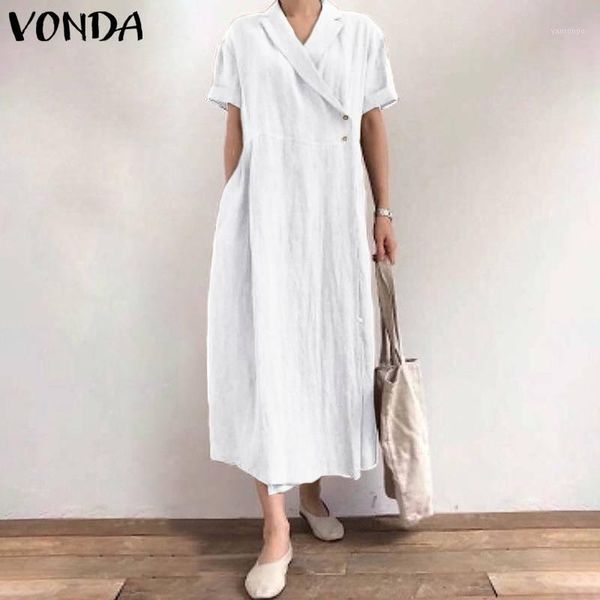 vonda 2020 women shirt dress casual turn down neck solid color party maxi dresses plus size short sleeve bohemian vestidos femme1, Black;gray
vonda 2020 women shirt dress casual turn down neck solid color party maxi dresses plus size short sleeve bohemian vestidos femme1, Black;gray