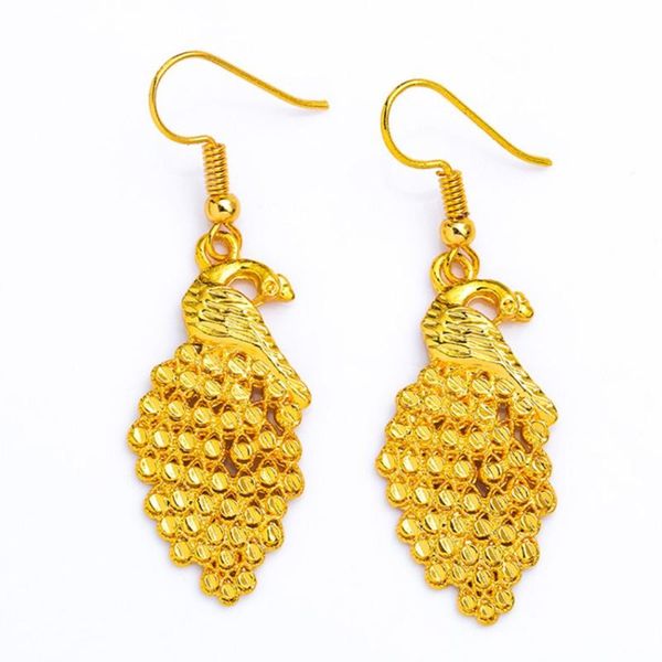 fyjs unique light yellow gold color alloy peacock shape dangle earrings for women fashion jewelry, Silver
fyjs unique light yellow gold color alloy peacock shape dangle earrings for women fashion jewelry, Silver