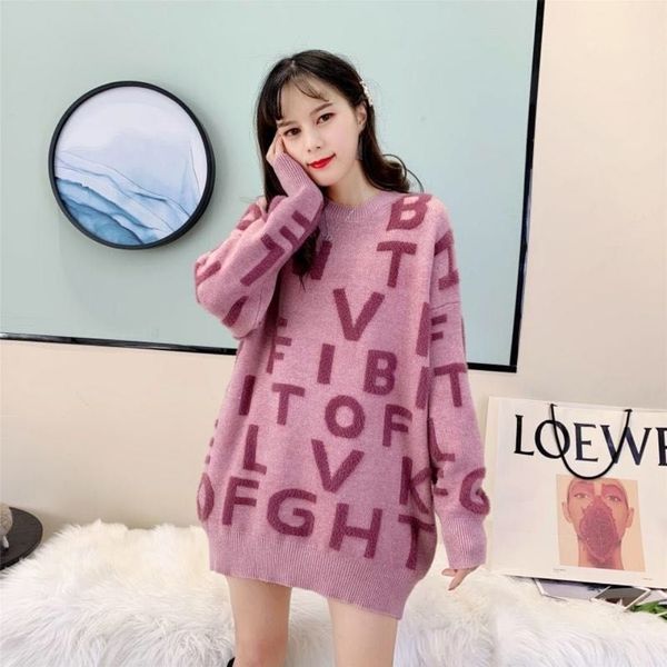 new long 2021 sweater from middle mink's lyrics for the laziness female students in autumn and winter swaz, White;black
new long 2021 sweater from middle mink's lyrics for the laziness female students in autumn and winter swaz, White;black