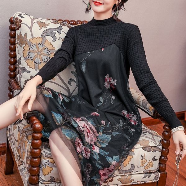 vklcp 2020 dress autumn and winter new sweater for embroidery 90bkm mesh stitching the elderly women's dressembroidered dress 102 embro, Black;gray
vklcp 2020 dress autumn and winter new sweater for embroidery 90bkm mesh stitching the elderly women's dressembroidered dress 102 embro, Black;gray