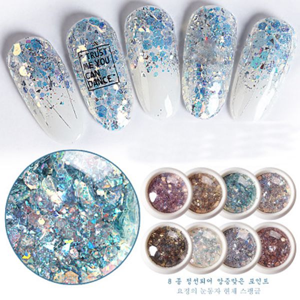 nail glitter 8color 1.76oz/bag fairy eye hexagon shape holographic sequin decoration chunky flake powder mixes md09-, Silver;gold
nail glitter 8color 1.76oz/bag fairy eye hexagon shape holographic sequin decoration chunky flake powder mixes md09-, Silver;gold