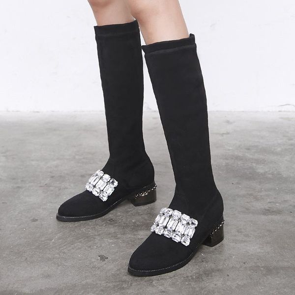 boots aiweiyi knee high for women rhinestone square heel heels motorcycle faux suede riding1, Black
boots aiweiyi knee high for women rhinestone square heel heels motorcycle faux suede riding1, Black