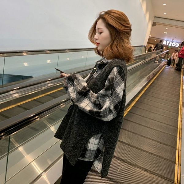 autumn and winter new korean plaid bottomed shirt v-neck two piece knitted upper garment women's net red design long sleeve t-shirt
autumn and winter new korean plaid bottomed shirt v-neck two piece knitted upper garment women's net red design long sleeve t-shirt
