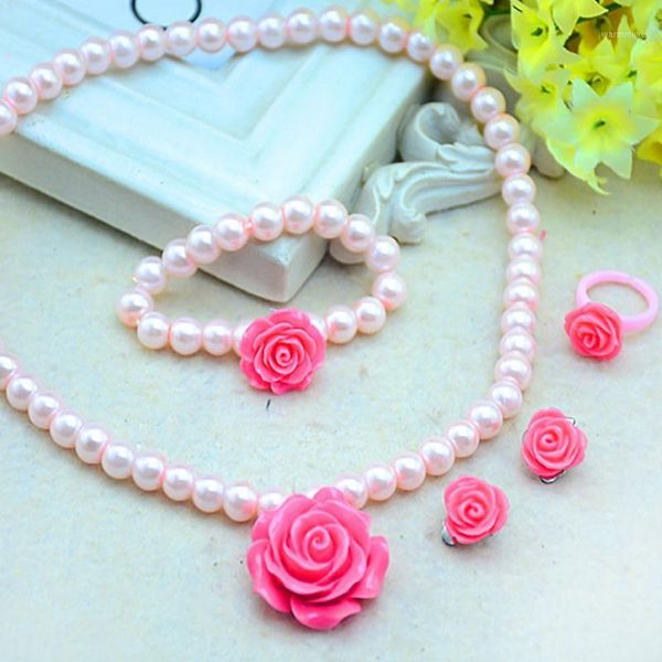 5pcs/set necklaces+bracelets+rings girls kids jewelry sets simulated pearl beadings flower cute pendant accessories1, Silver
5pcs/set necklaces+bracelets+rings girls kids jewelry sets simulated pearl beadings flower cute pendant accessories1, Silver